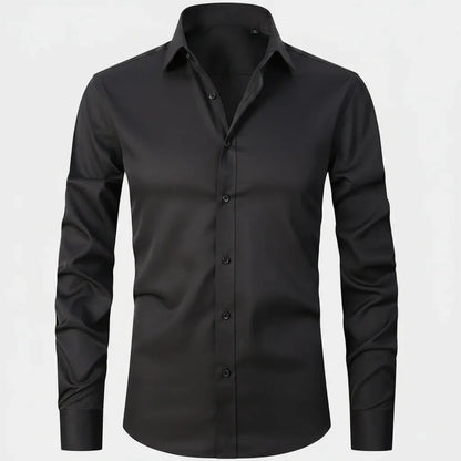 Men's Stretch Slim-Fit Long Sleeve Button-Up Dress Shirt