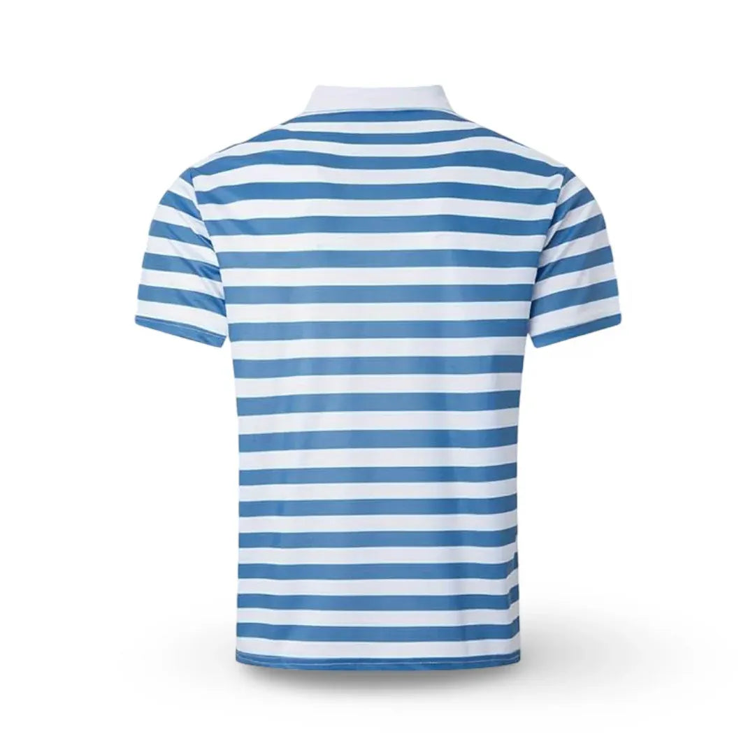 Men's Striped Short-Sleeve Polo Shirt Summer Casual Top