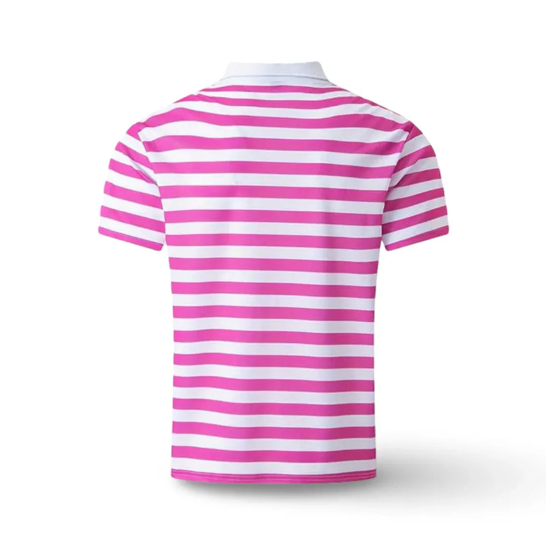 Men's Striped Short-Sleeve Polo Shirt Summer Casual Top