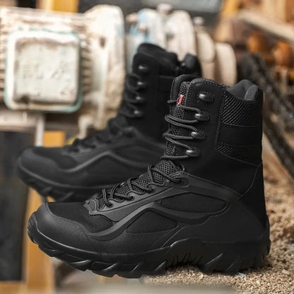 Men's Tactical Work Boots with Ankle Support Outdoor Footwear