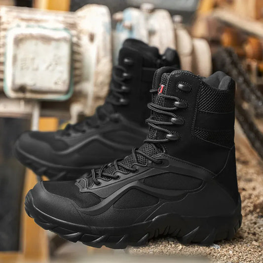 Men's Tactical Work Boots with Ankle Support Outdoor Footwear