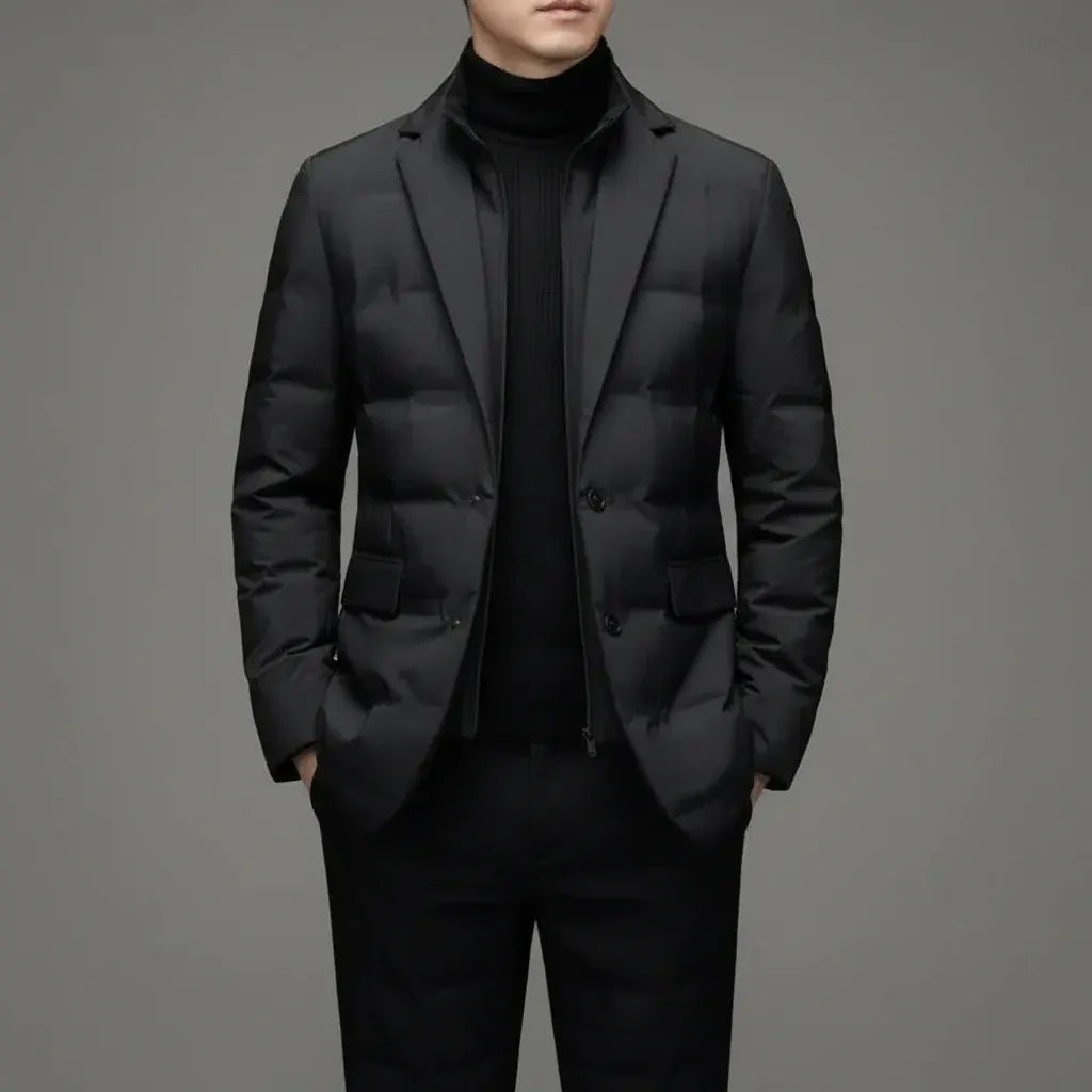 Men's Waterproof Softshell Winter Coat - Business Casual Style