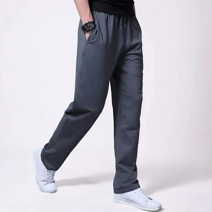 Men's Wide-Leg Joggers with Drawstring Waist - Casual Sweatpants