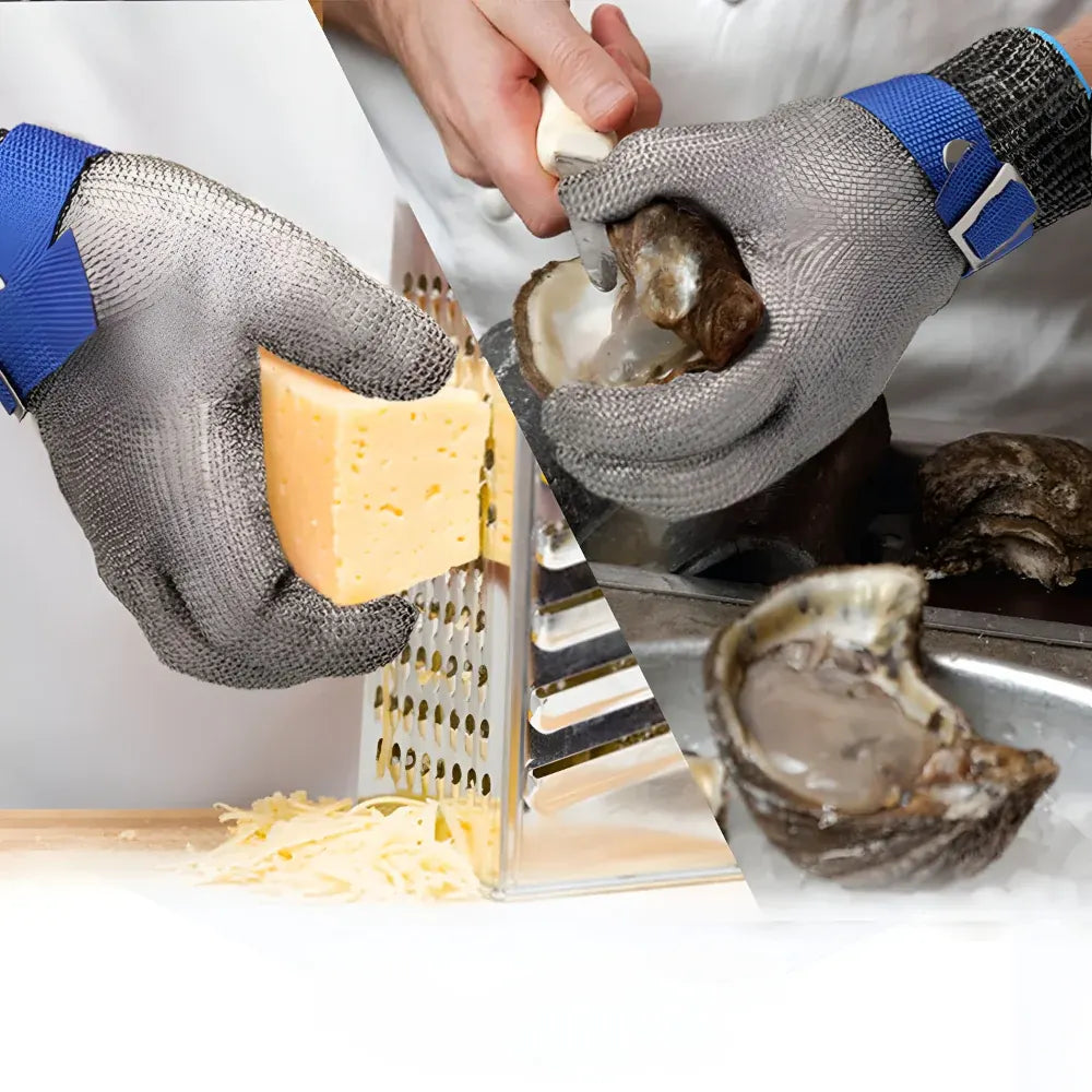 Metal Mesh Cut-Resistant Kitchen Gloves