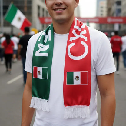 Mexico Flag Scarf Lightweight Soccer World Cup Fan Gear