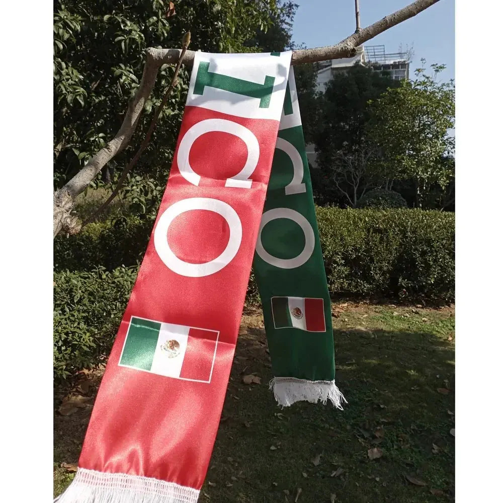 Mexico Flag Scarf Lightweight Soccer World Cup Fan Gear