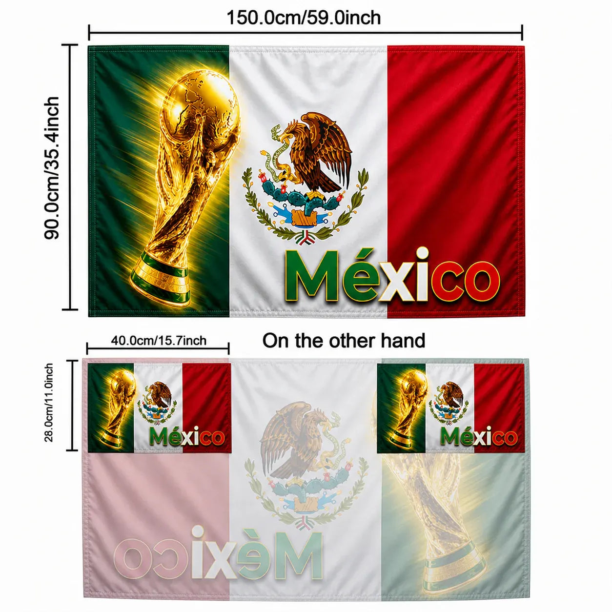 Mexico Flag Soccer Fan Cape Banner - Large Game Day Wall Decor