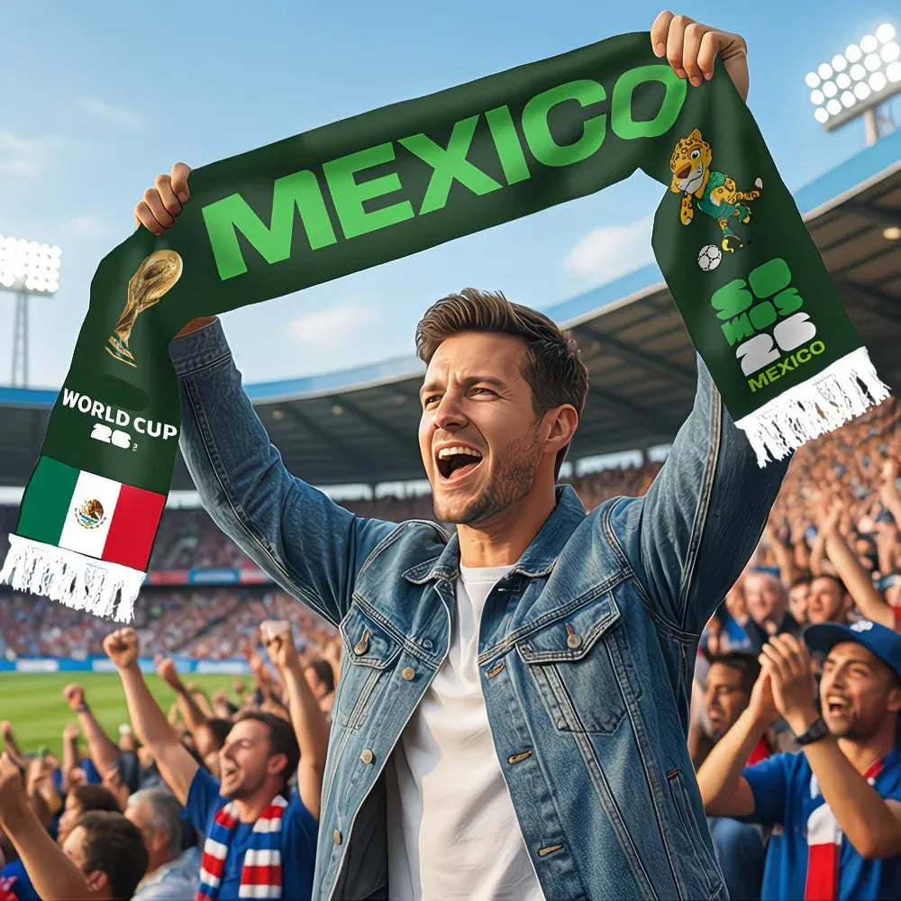 Mexico Flag Soccer Scarf World Cup Woven Fan Supporter