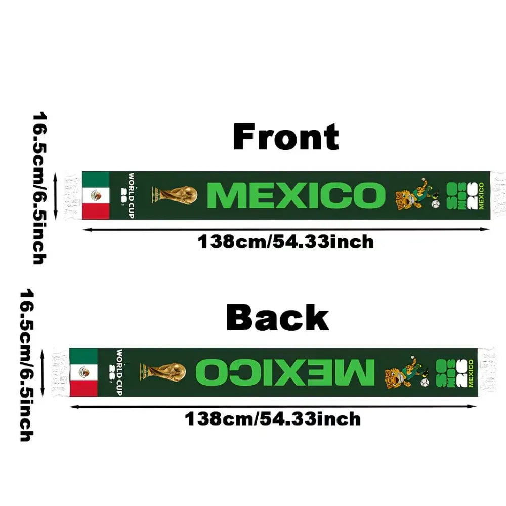 Mexico Flag Soccer Scarf World Cup Woven Fan Supporter