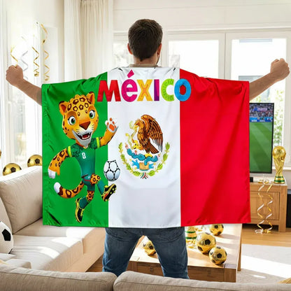 Mexico World Cup Fan Cape Flag Banner - Large Soccer Supporter Cloak