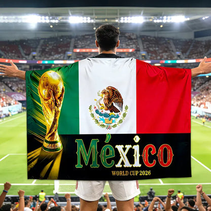 Mexico World Cup Fan Cape Soccer Flag Banner