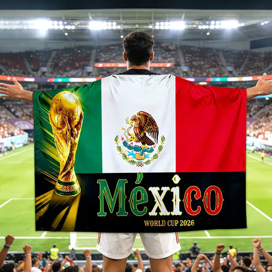 Mexico World Cup Fan Cape Soccer Flag Banner