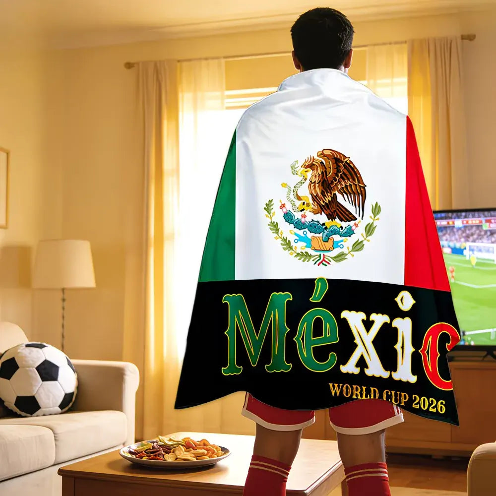 Mexico World Cup Fan Cape Soccer Flag Banner