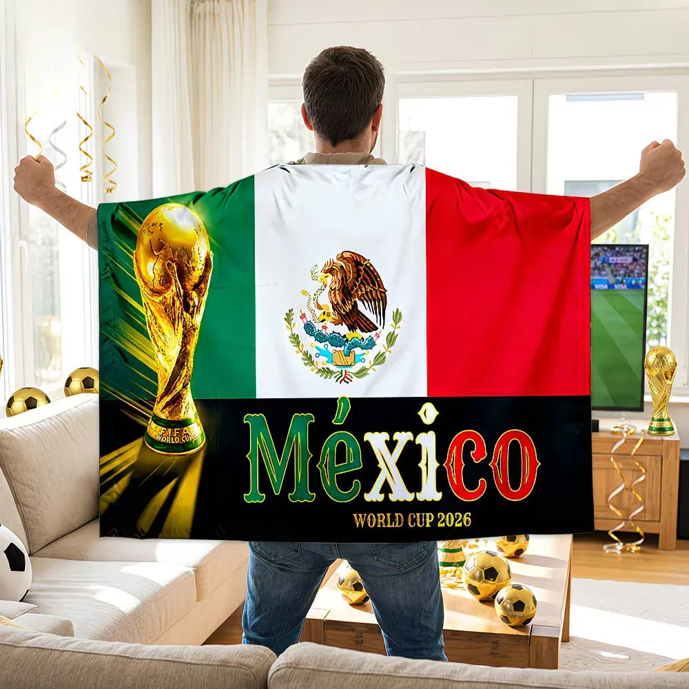 Mexico World Cup Fan Cape Soccer Flag Banner