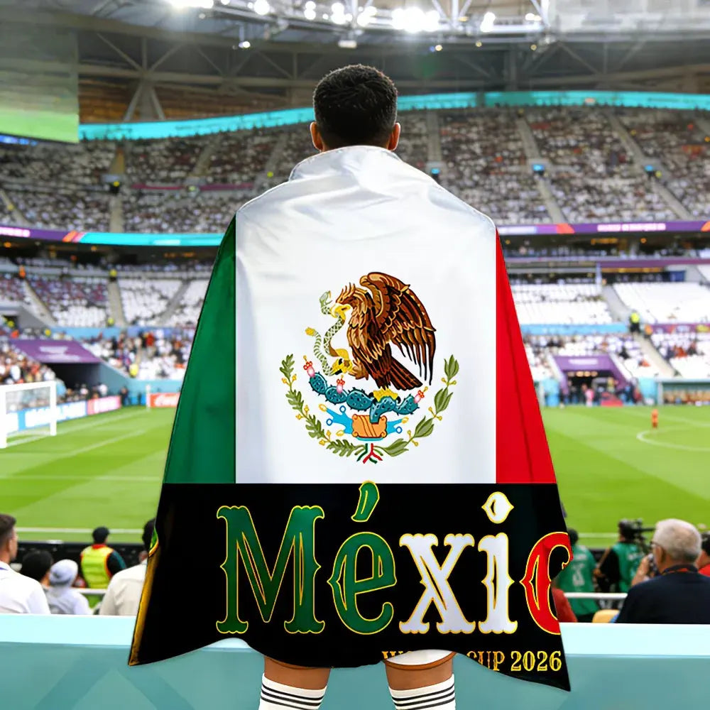 Mexico World Cup Fan Cape Soccer Flag Banner