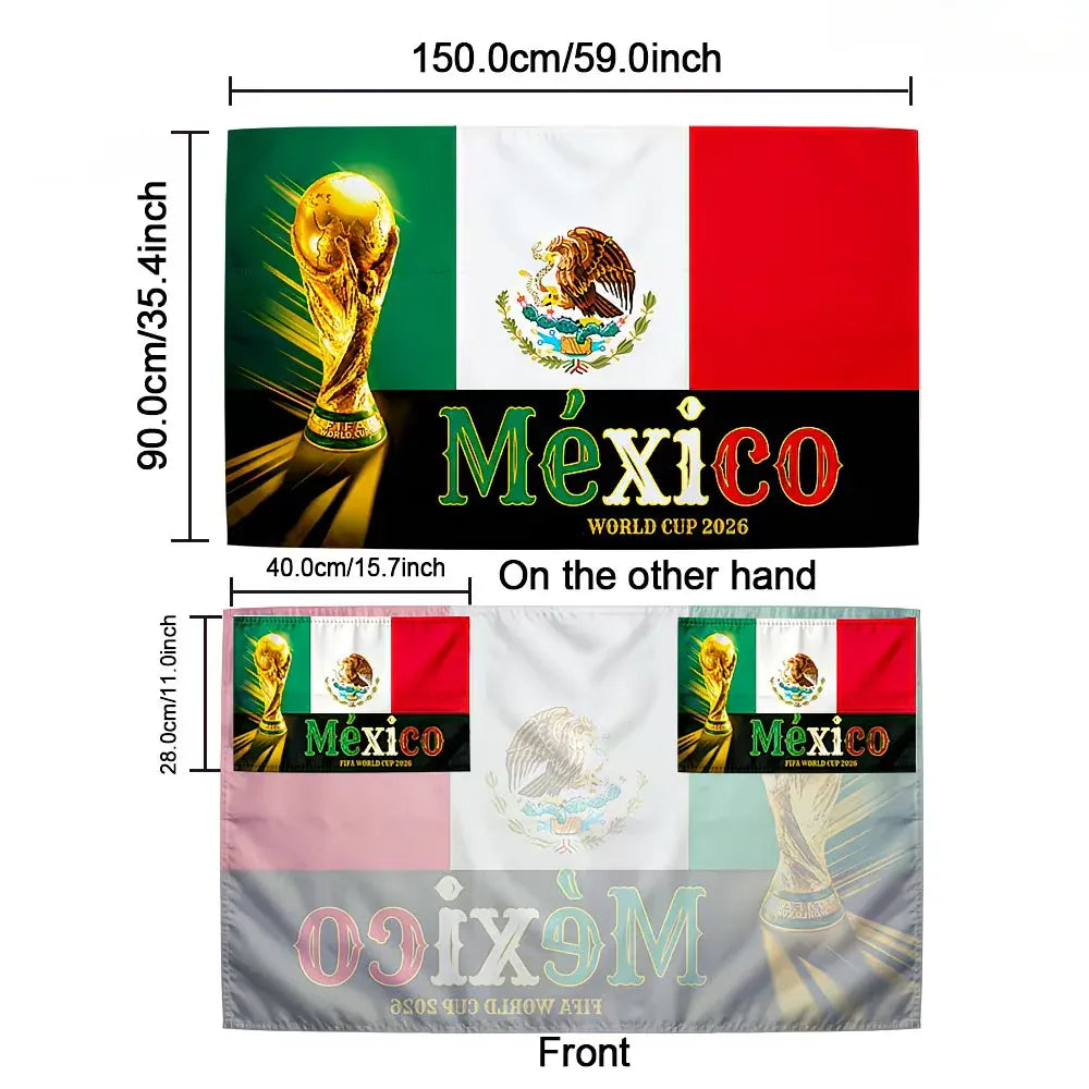 Mexico World Cup Fan Cape Soccer Flag Banner