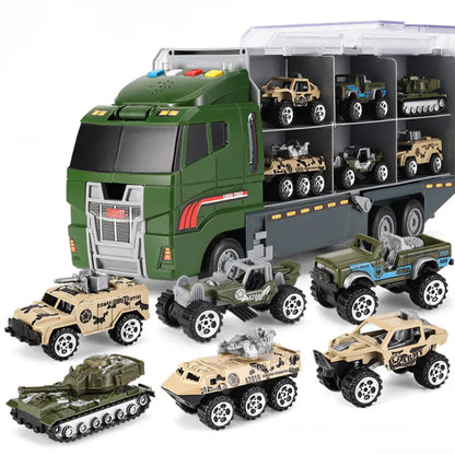 Mini Alloy Truck & Construction Vehicle Playset Carrier Kit