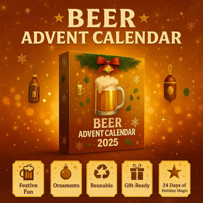 Mini Beer Bottle Advent Calendar Holiday Ornament Set