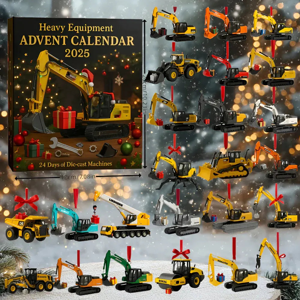 Mini Die-Cast Construction Vehicles Advent Calendar Set