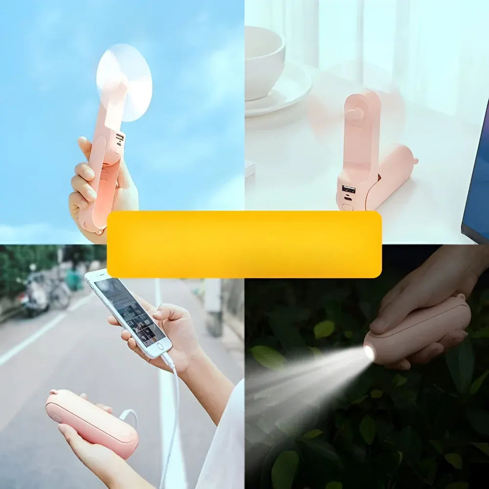 Mini Handheld Fan USB Rechargeable Pocket-Sized Cooling Device