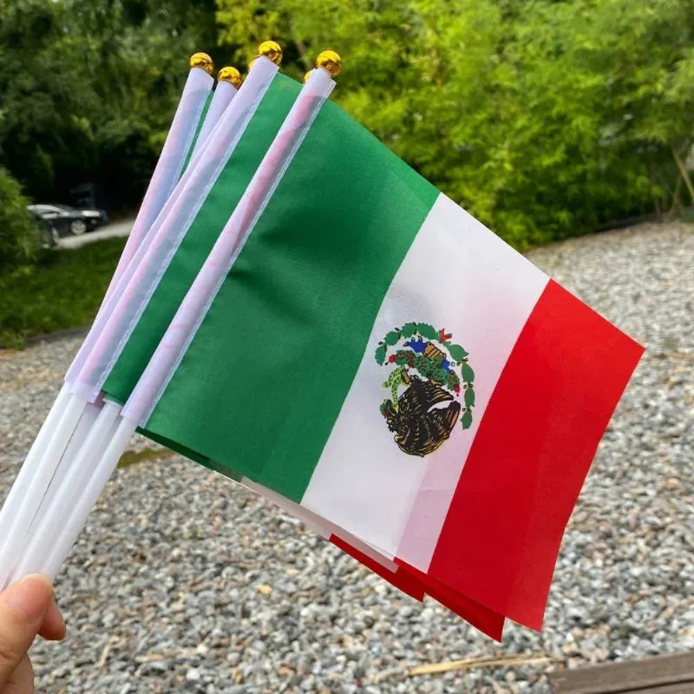 Mini Mexican Flags Handheld Set for Events