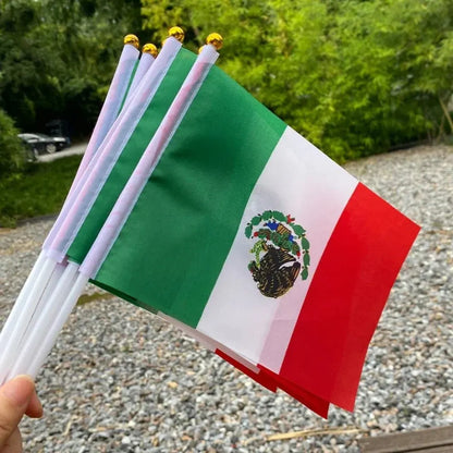 Mini Mexican Flags Handheld Set for Events