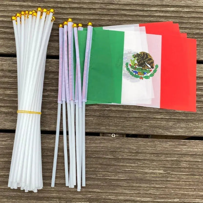Mini Mexican Flags Handheld Set for Events