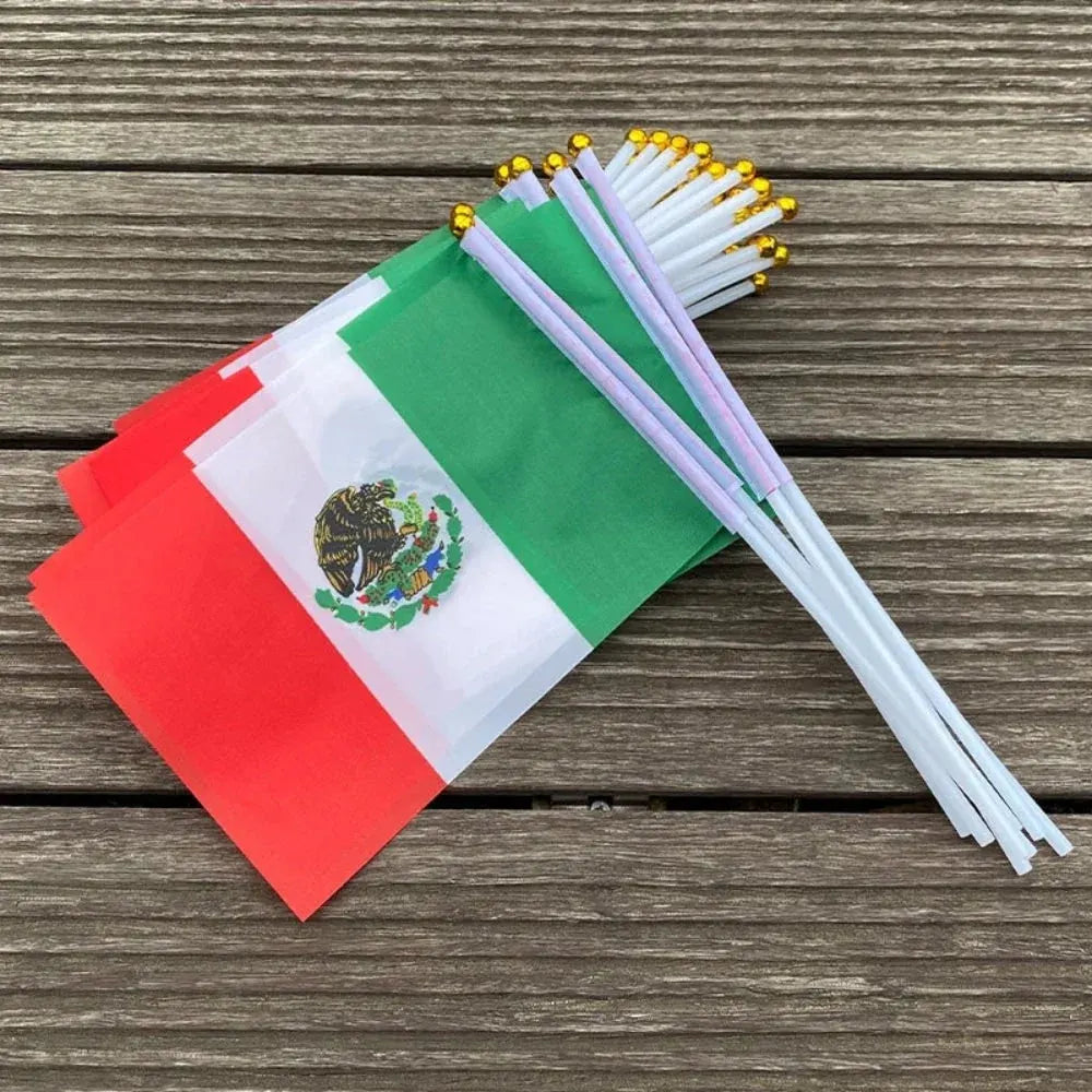 Mini Mexican Flags Handheld Set for Events