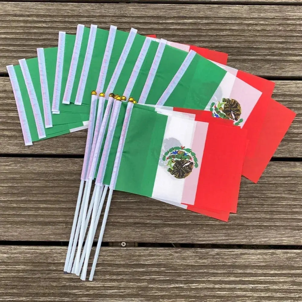 Mini Mexican Flags Handheld Set for Events