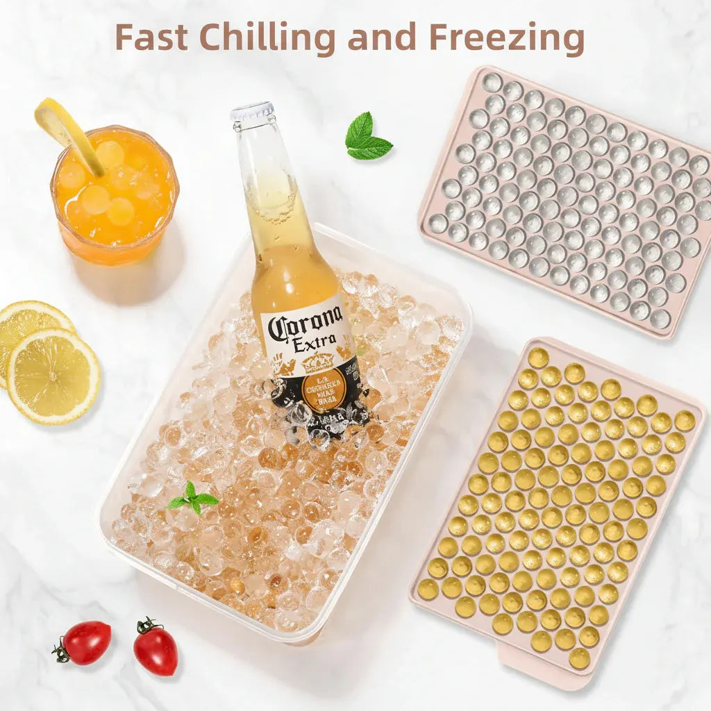 Mini Round Ice Ball Mold Silicone Tray with Bottle-Friendly Design