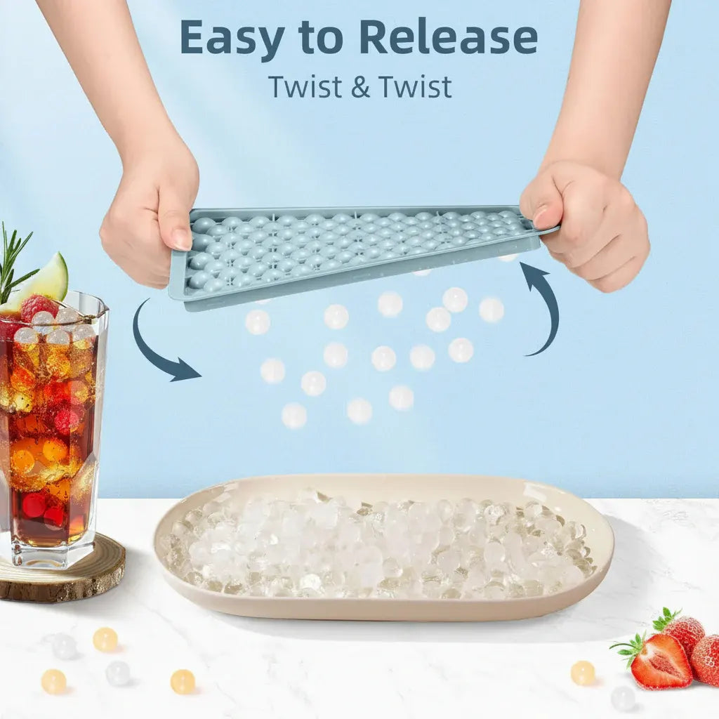 Mini Round Ice Ball Mold Silicone Tray with Bottle-Friendly Design