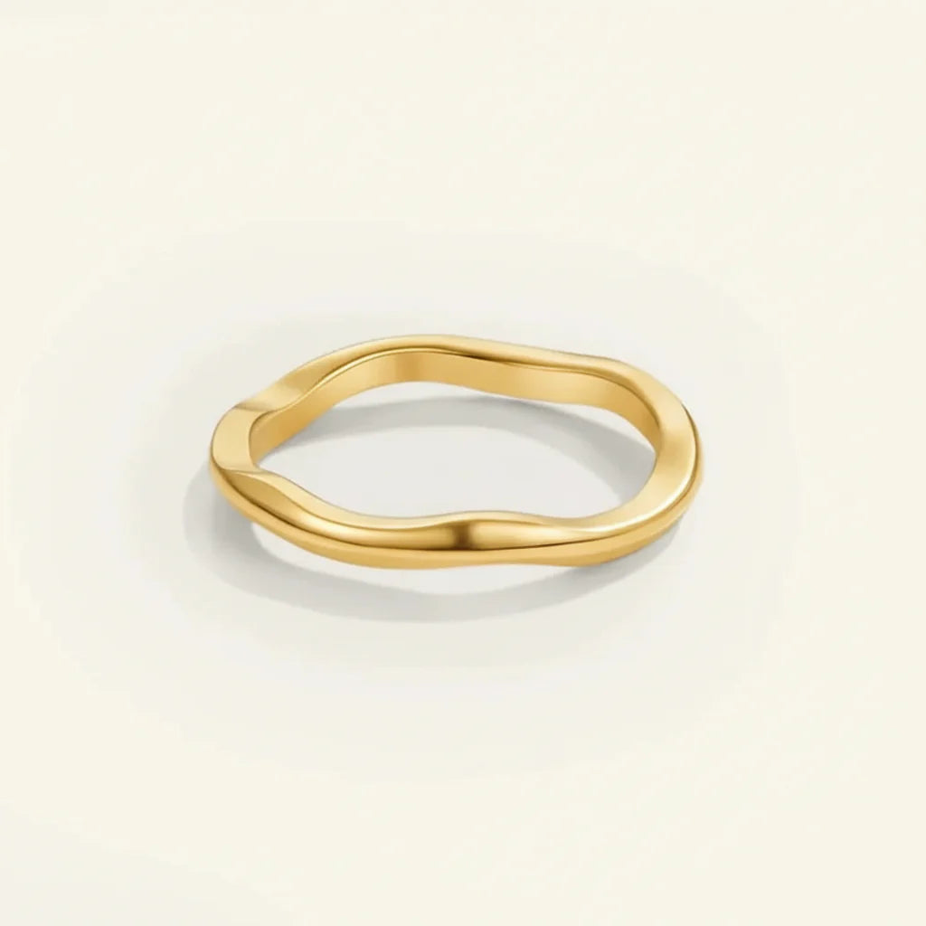 Minimalist Gold Stainless Steel Stacking Ring for Everyday Wear