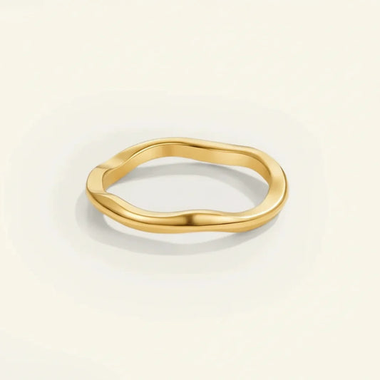 Minimalist Gold Stainless Steel Stacking Ring for Everyday Wear