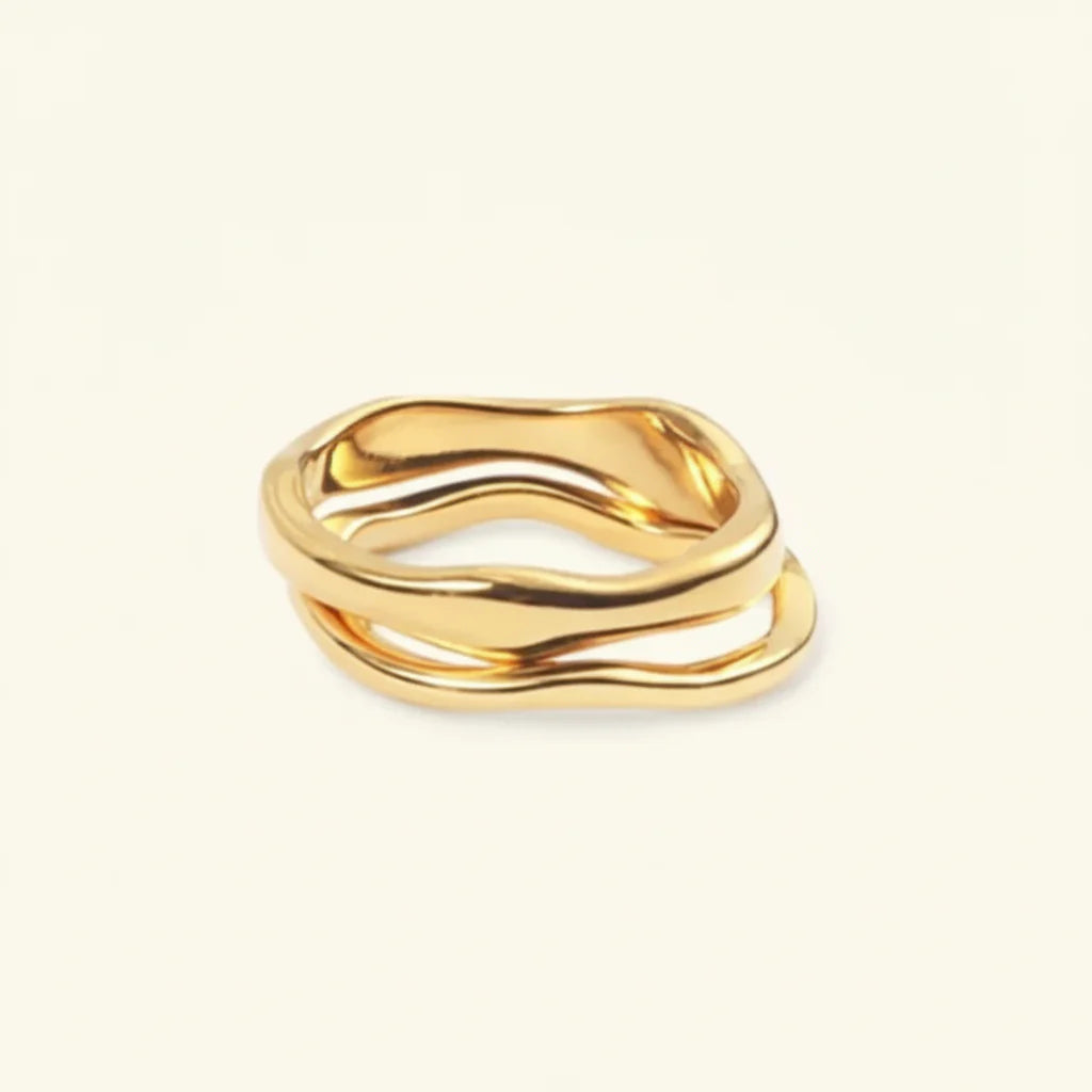 Minimalist Gold Stainless Steel Stacking Ring for Everyday Wear