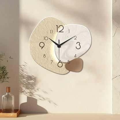 Minimalist Silent Quartz Wall Clock - Modern Stone-Inspired Design