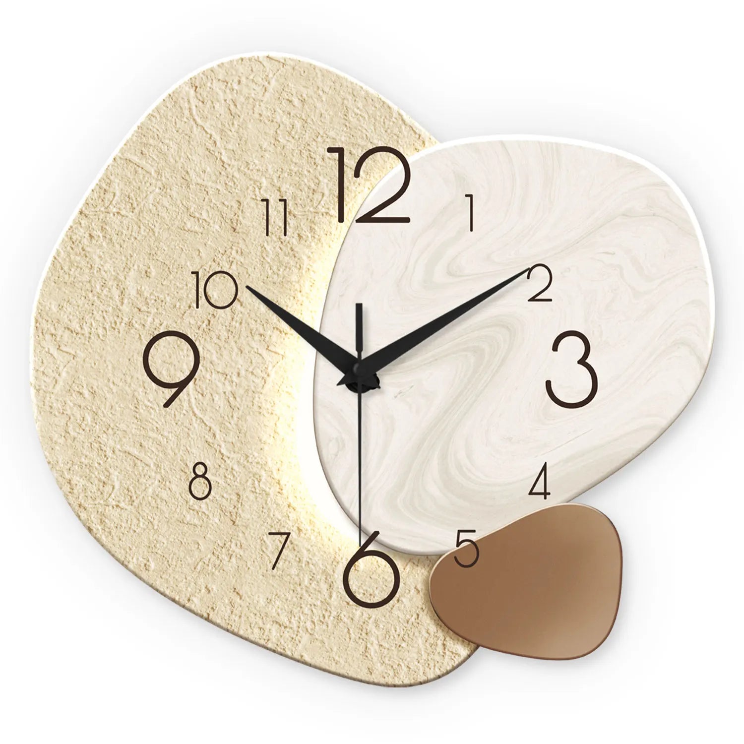 Minimalist Silent Quartz Wall Clock - Modern Stone-Inspired Design