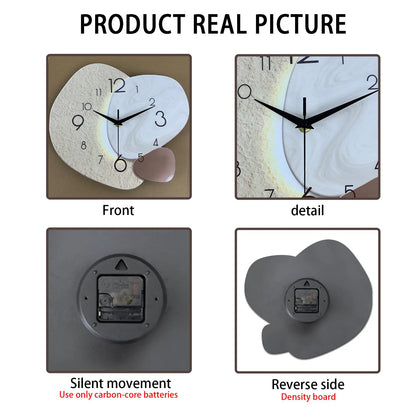 Minimalist Silent Quartz Wall Clock - Modern Stone-Inspired Design