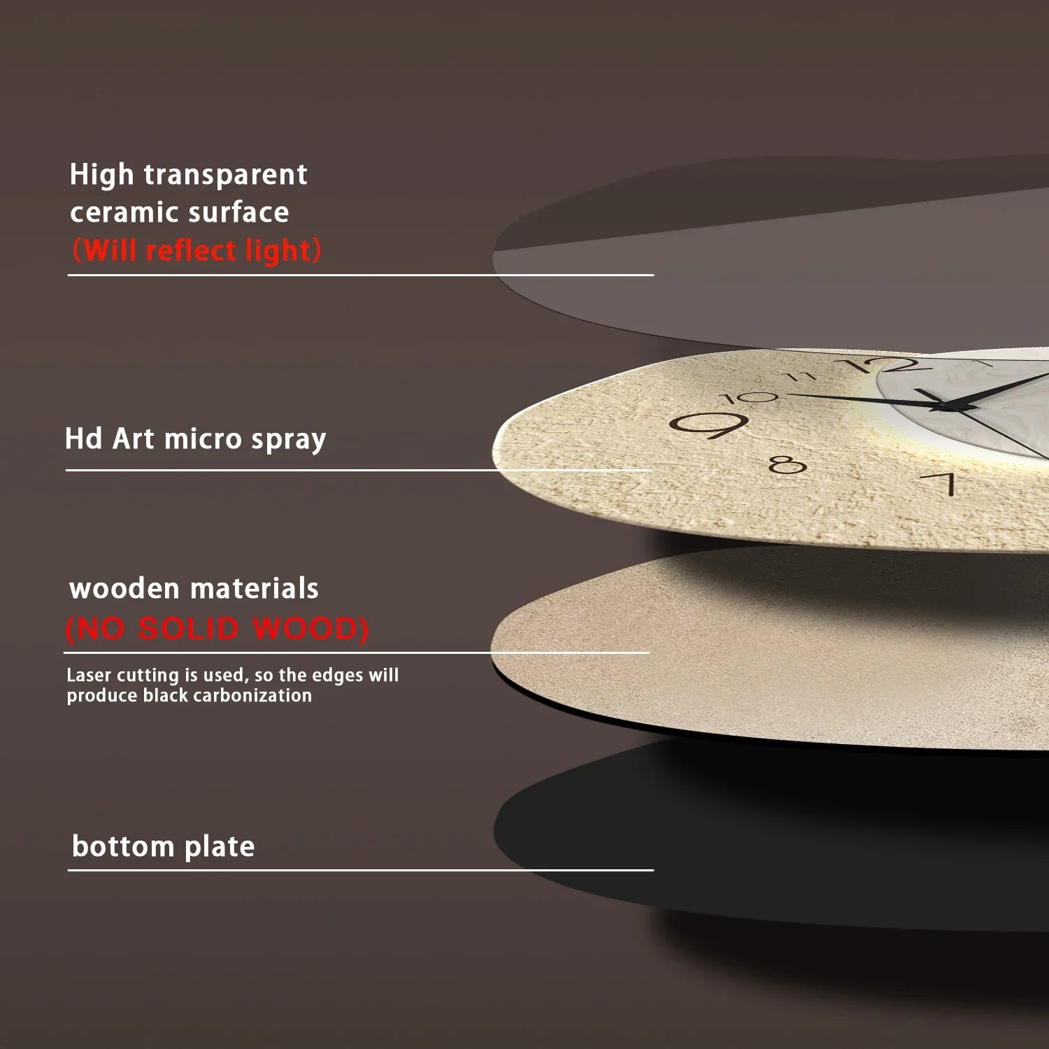 Minimalist Silent Quartz Wall Clock - Modern Stone-Inspired Design