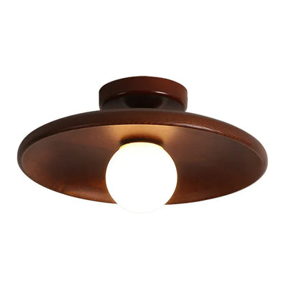 Minimalist Wood Semi-Flush Mount Ceiling Light Fixture