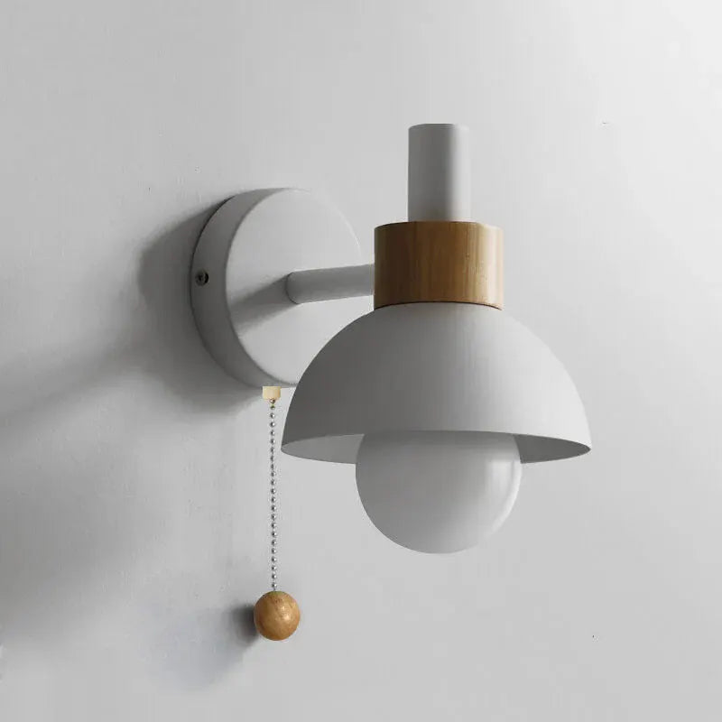 Minimalist Wood Wall Sconce with Pull-Switch Accent Lighting