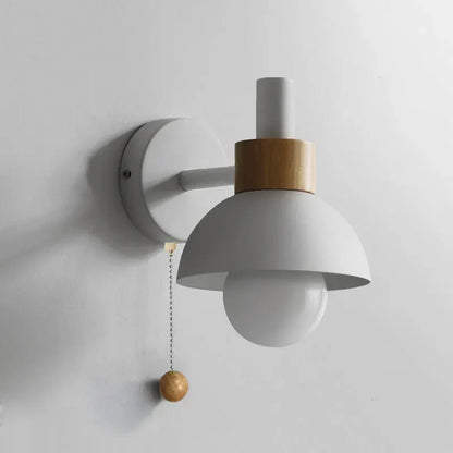 Minimalist Wood Wall Sconce with Pull-Switch Accent Lighting