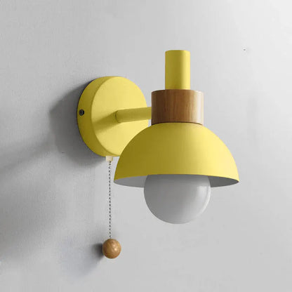 Minimalist Wood Wall Sconce with Pull-Switch Accent Lighting