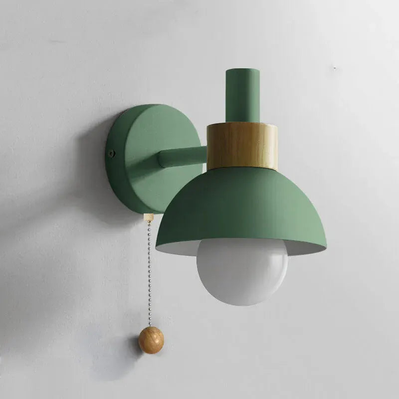 Minimalist Wood Wall Sconce with Pull-Switch Accent Lighting