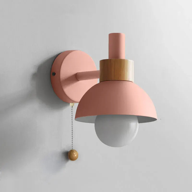 Minimalist Wood Wall Sconce with Pull-Switch Accent Lighting