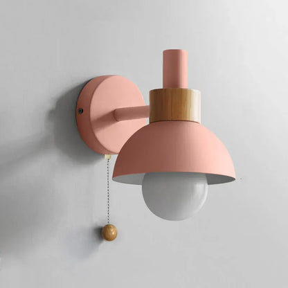 Minimalist Wood Wall Sconce with Pull-Switch Accent Lighting