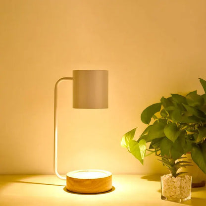 Minimalist Wooden Candle Warmer Lamp with Dimmable Wax Melting Base