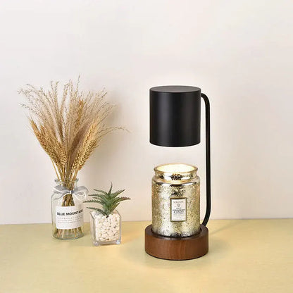 Minimalist Wooden Candle Warmer Lamp with Dimmable Wax Melting Base