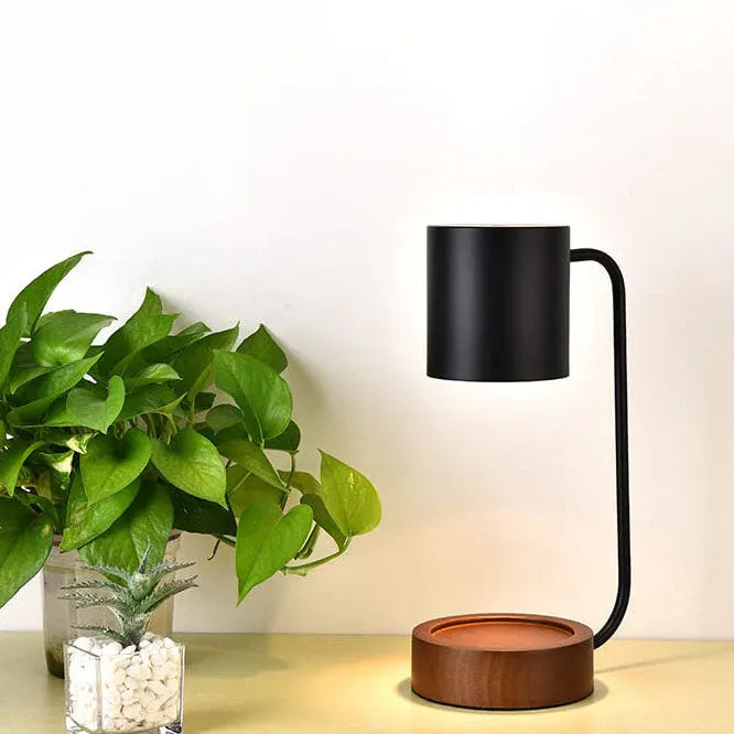 Minimalist Wooden Candle Warmer Lamp with Dimmable Wax Melting Base