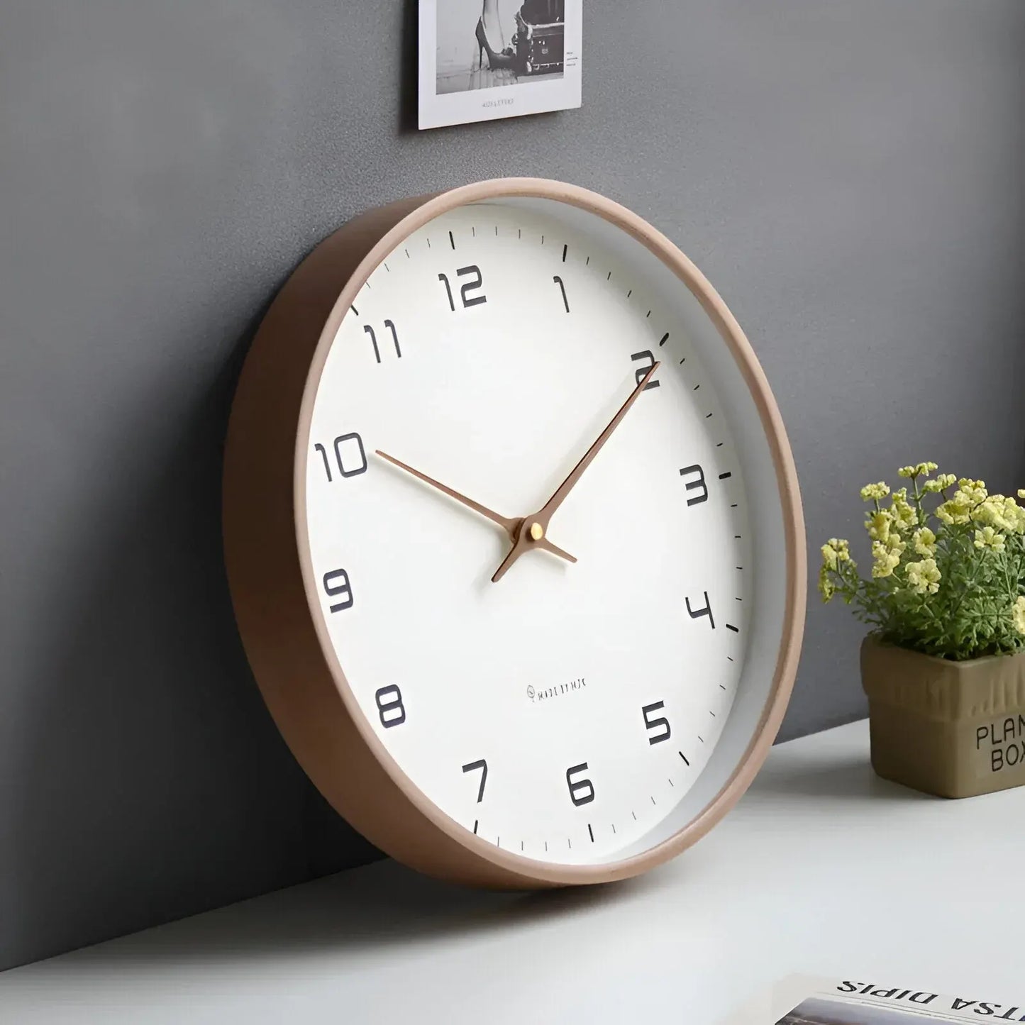 Minimalist Wooden Frame Nordic Wall Clock
