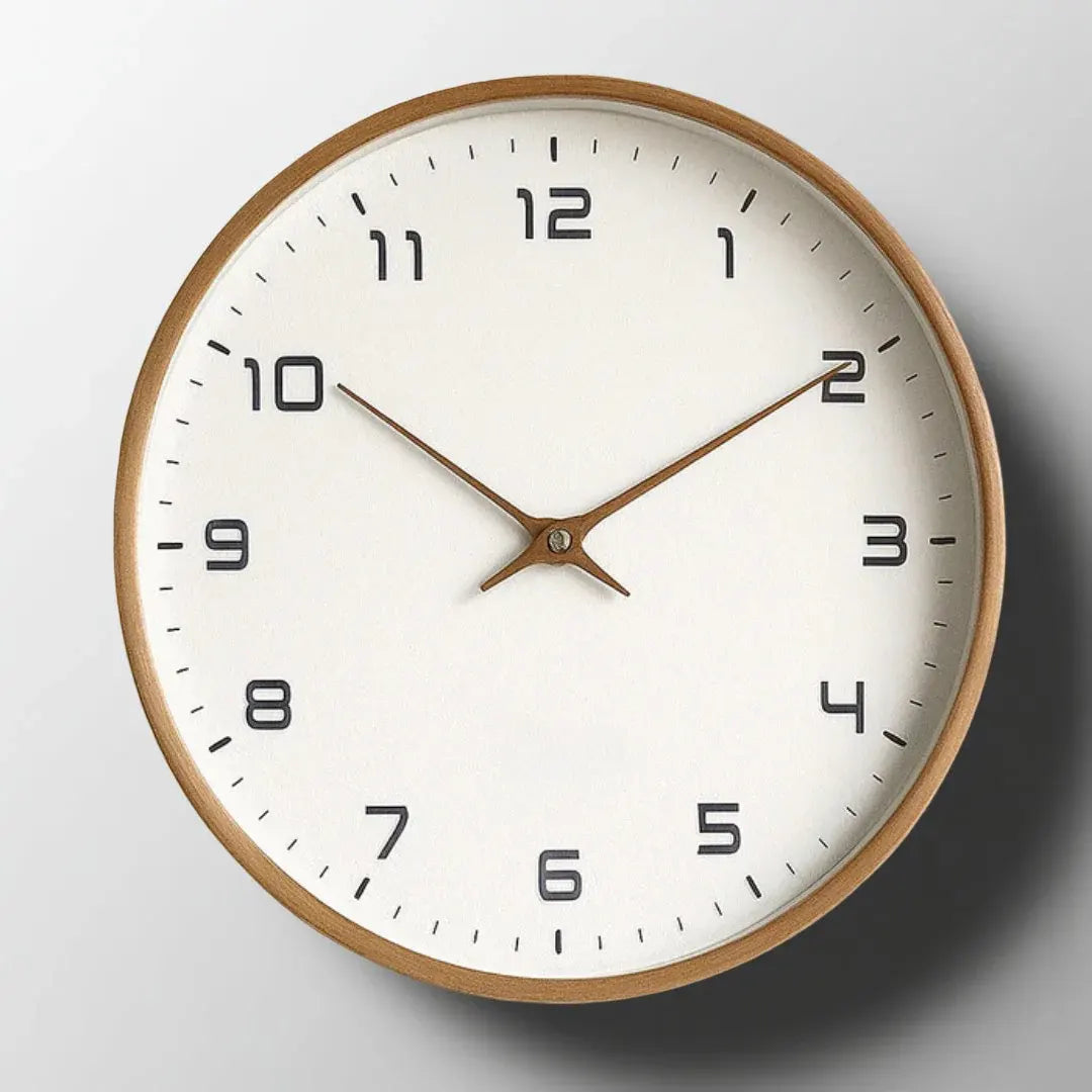 Minimalist Wooden Silent Quartz Wall Clock for Home Display